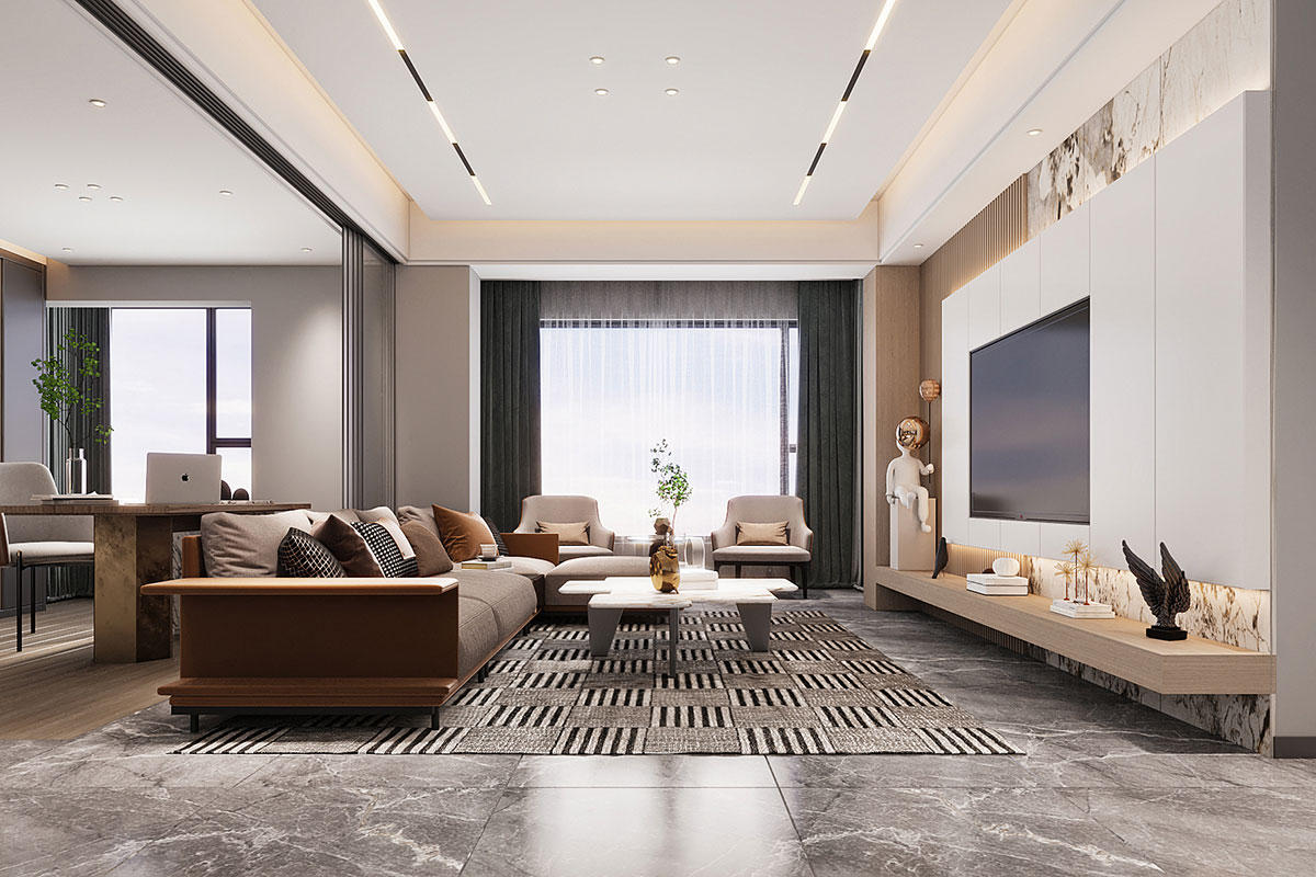 保利冠江墅157㎡現(xiàn)代輕奢風格案例